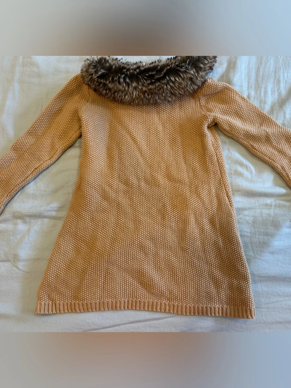 Janie and Jack Sweater Dress with Faux Fur Collar